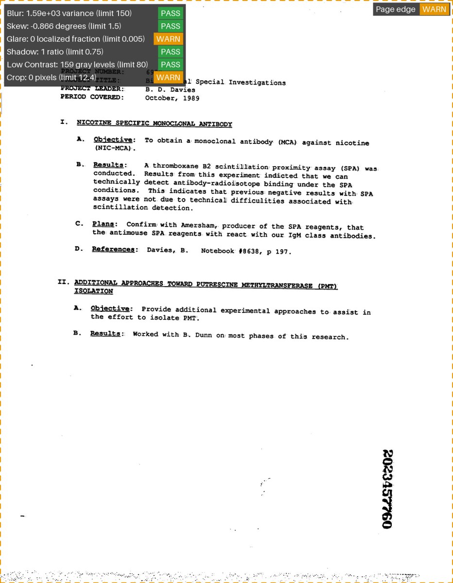 Evidence overlay for the clean demo scan, verdict READY
